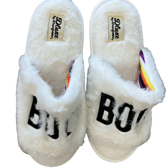 S (5-6), XL (11-12) - DLUXE by DEARFOAMS “BOO” Slippers NEW - Picture 2 of 3